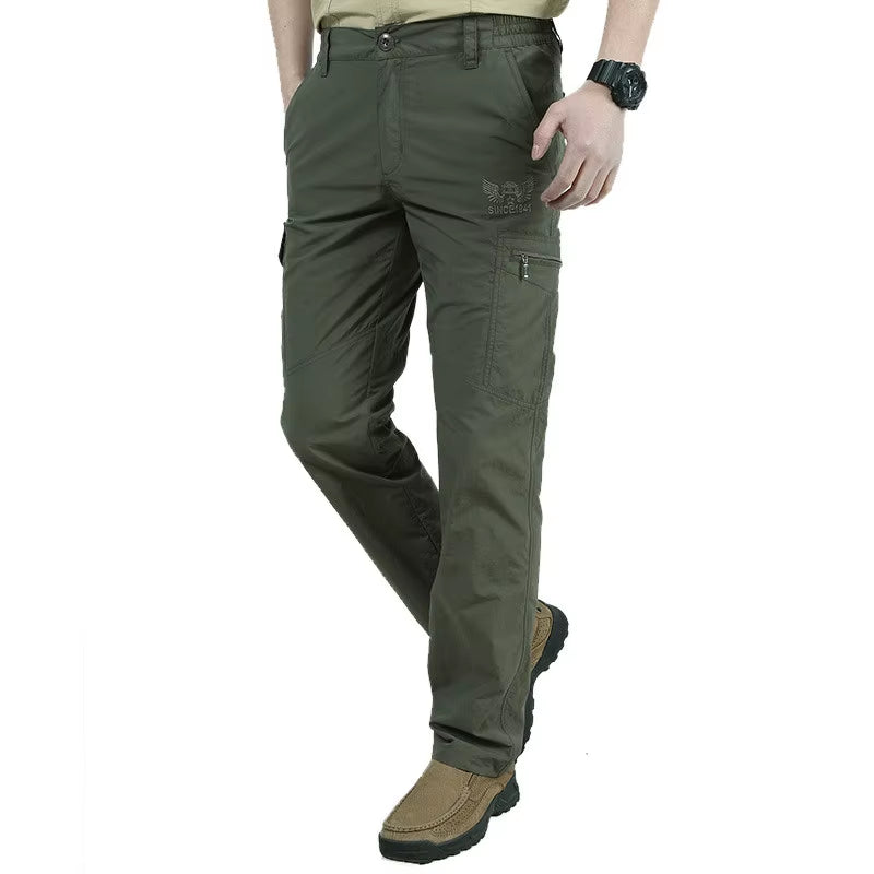 Men'S Cargo Pants Summer Waterproof Breathable Male Long Trousers Joggers Army Pockets Casual Pants plus Size 4XL