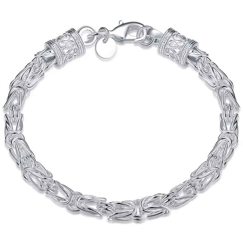 925 Sterling Silver/18K Gold Lobster Clasp Bracelet for Woman Man Fashion Wedding Engagement Jewelry