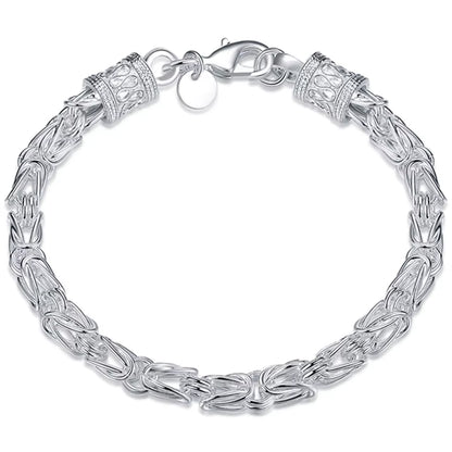 925 Sterling Silver/18K Gold Lobster Clasp Bracelet for Woman Man Fashion Wedding Engagement Jewelry