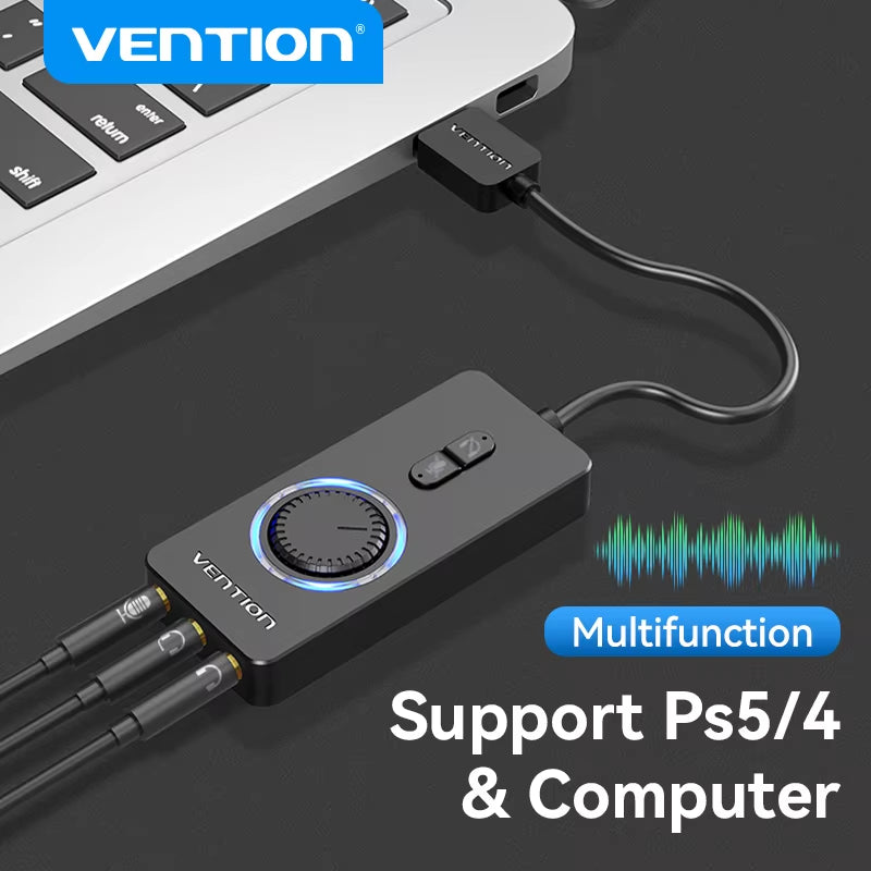 USB External Sound Card USB to 3.5Mm Audio Adapter USB to Earphone Microphone for Macbook Computer Laptop PS4 Sound Card