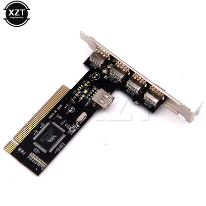 Newest Arrival USB 2.0 4 Port 480Mbps High Speed via HUB PCI Controller Card Adapter PCI Cards