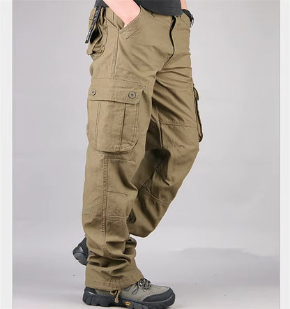 Men'S Cargo Pants Mens Casual Multi Pockets Sports Large Size 44 Tactical Pants Men Outwear Straight Loose Fashion Long Trousers