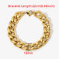 Mens 316L Stainless Steel Male Bracelet Wholesale Braslet Gold Silver Color Braclet Chunky Cuban Chain Link Bracelet for Man