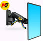 NB F120 17-27" Gas Spring Full Motion TV Wall Mount Bracket LCD Monitor Stand Aluminum Arm Bracket Silver 360 Rotate