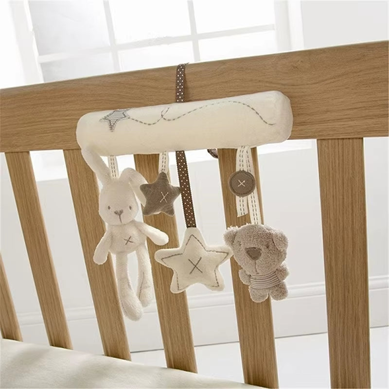 Baby Crib Rattles Plush Toys Soft Rabbit Rattles Pram Rattle Toys Hanging Rattle for Stroller Newborn Bed Pendant Bell Toy