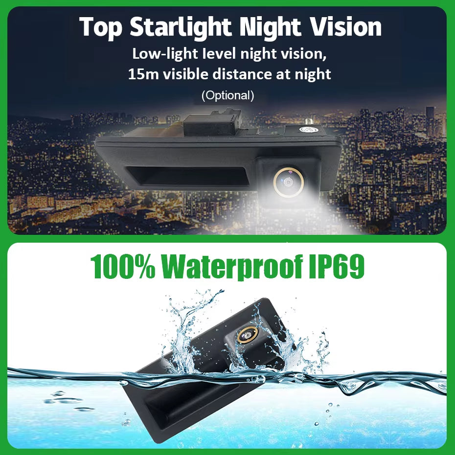 180° AHD 1080P Car Trunk Handle Rear View Camera for Audi A3 A4 A5 S5 Q3 Q5 for VW Golf Passat Tiguan Jetta Sharan Touareg B6 B7