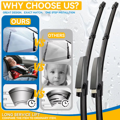 Erick'S Wiper LHD Front Wiper Blades for Audi A4 B7 S4 RS4 2004 - 2008 Windshield Windscreen Window Car Rain Brushes 22"+22"