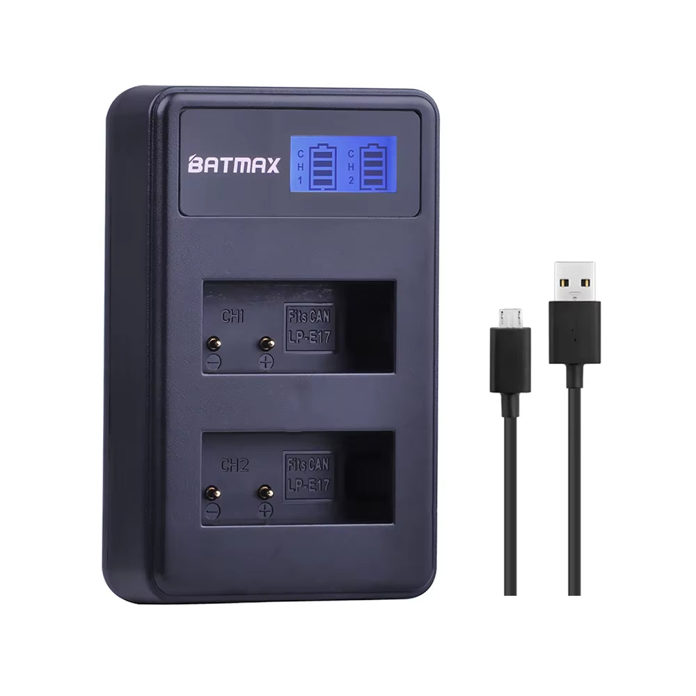 4Pcs LPE17 LP E17 LP-E17 Battery + LCD USB Dual Charger for Canon EOS 200D M3 M6 750D 760D T6I T6S 800D 8000D Kiss X8I Cameras