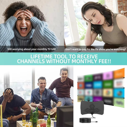 8K 4K TV Antenna for Global Digital TV 1080P 25DB High Gain Booster HD for RV Outdoor Car Antenna Indoor TV Free Channel