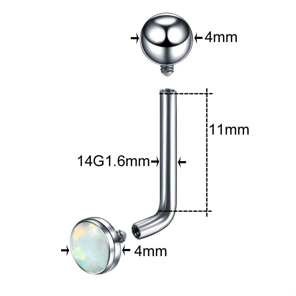 1PC G23 Titanium Opal Crystal Christina Vertical Hood Piercings Lip Rings Sexy Women Piercings Body Jewelry 14G