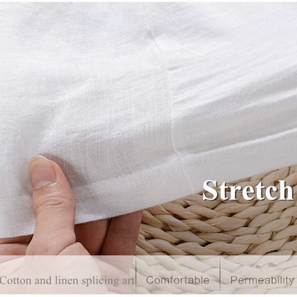 Designer Cartoon Embroidery Stitching Linen Short Sleeve T-Shirt Men Brand Casual round Neck White T Shirt for Men Camiseta
