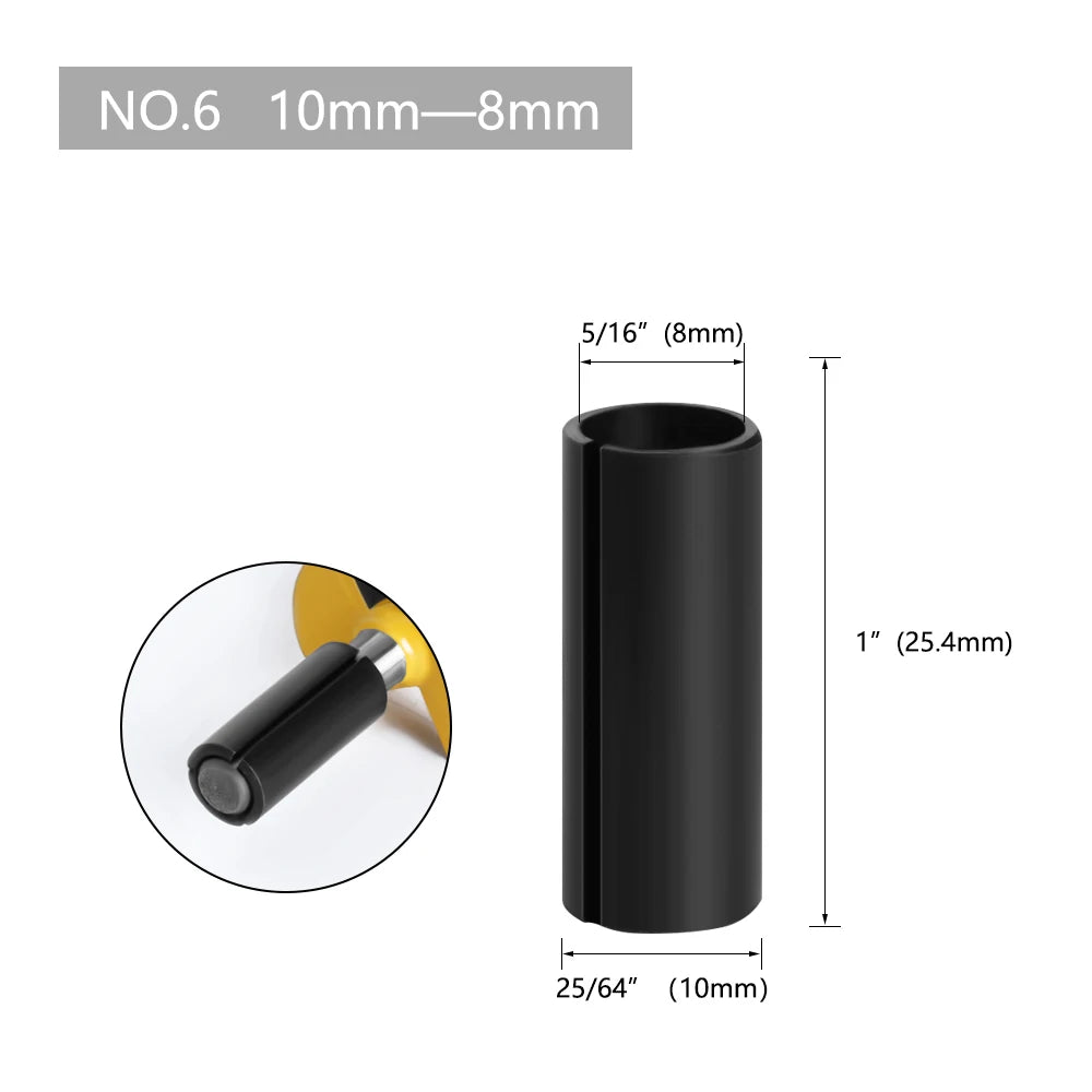 LA VIE 1Pc CNC Router Bit High Precision Adapter Collet Milling Cutter Tool Adapters Holder 6Mm 6.35Mm 8Mm 10Mm 12Mm 12.7Mm 4001