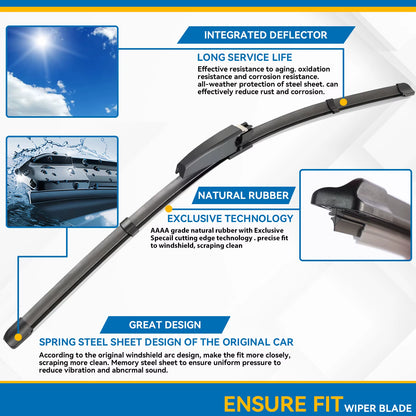 Erick'S Wiper LHD Front Wiper Blades for Audi A4 B7 S4 RS4 2004 - 2008 Windshield Windscreen Window Car Rain Brushes 22"+22"