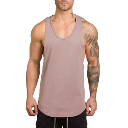 Brand Gym Clothing Men Bodybuilding and Fitness Stringer Tank Top Vest Sportswear Undershirt Muscle Workout Singlets