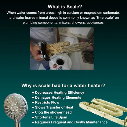 IPSE Terminal Scale Inhibition Water Softener System Descaler anti Limescale & Hard Water for Water Heater Shower Filter