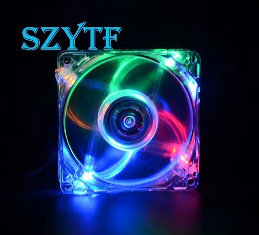 8025 GDT Green Red Bule Four Color LED PC Computer Case Brushless Cooling Fan 80Mm 8080X25Mm 8025S DC 12V 4Pin Cooler