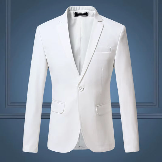 High Quality Gentleman Men Slim Casual White Suit , Large Size Brands Men'S Business Casual Flow of Pure Color Blazers Men