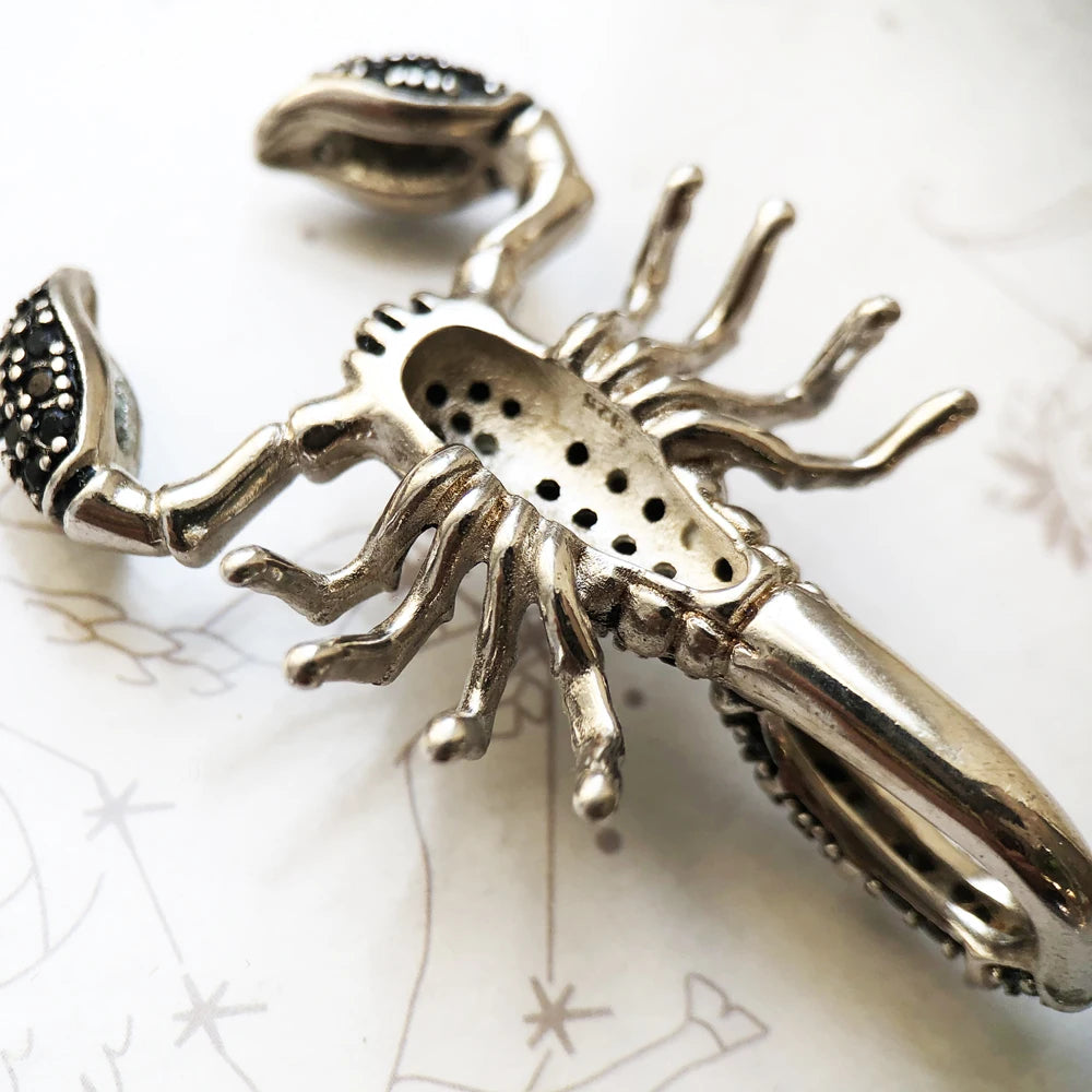 Pendant Scorpion Black,Brand New Fashion Jewelry Europe 925 Sterling Silver Accessories Gift for Woman Rebel Men