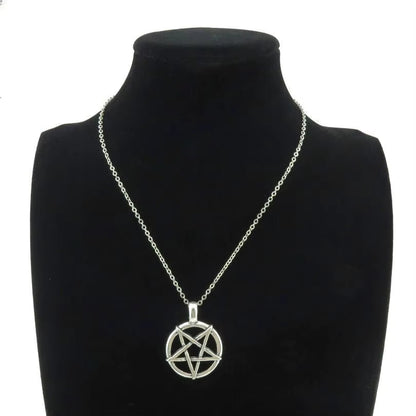 Goth Wicca Witch Pentacle Amulet Pentagram Pendant Women Necklaces Vintage Star Chain Collier for Men Kpop Gift Jewelry Making
