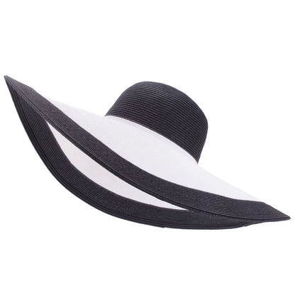 7.1''/18Cm Foldable Oversized Huge Wide Brim Sun Beach Straw Hats Wedding Womens Floppy Party Dressy A330