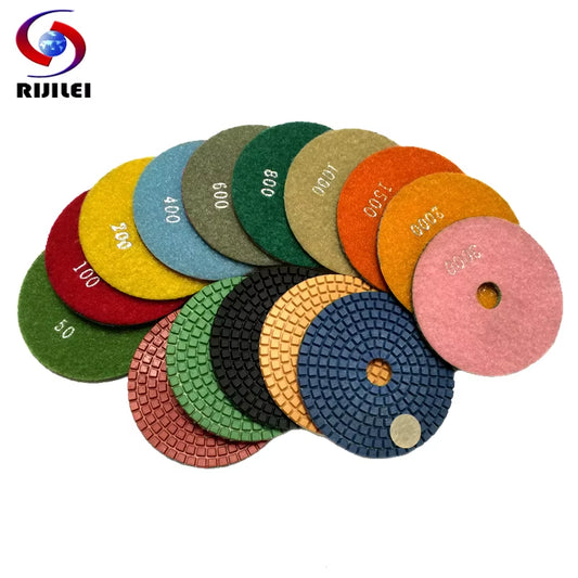 10 Pcs/Lot 4 Inch/100Mm Wet Polishing Pads/Granite Polishing Pads /Diamond Polishing Pad for Marble Diamond Tools (4DS1)