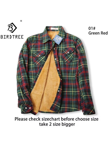 Velvet Thick Warm Women'S Plaid Shirt Female Long Sleeve Tops M-5XL Winter Fleece Casual Check Blouse Autumn Clothes T77710A