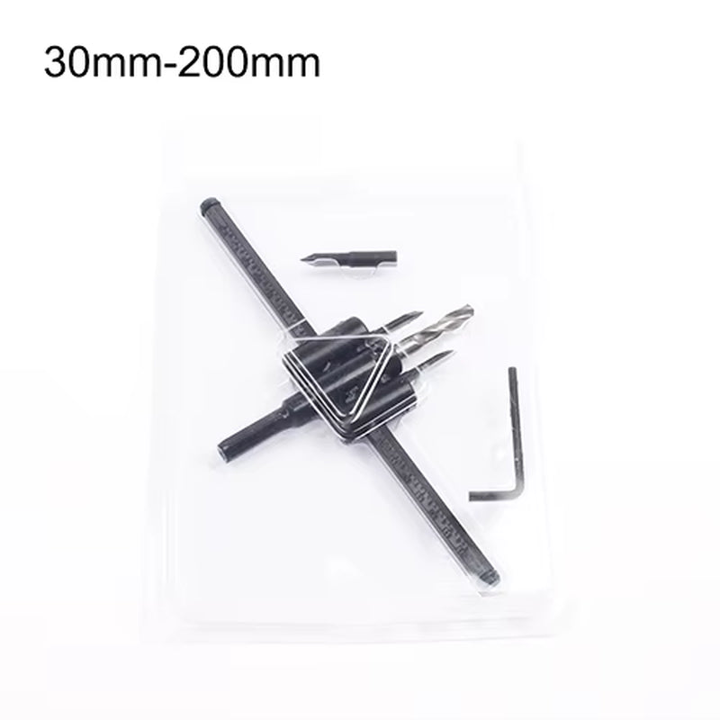 LUBAN Adjustable Metal Wood Circle Hole Saw Drill Bit Cutter Kit DIY Tool 30Mm-120Mm Black Alloy Blade 30Mm-200Mm 30Mm-300Mm