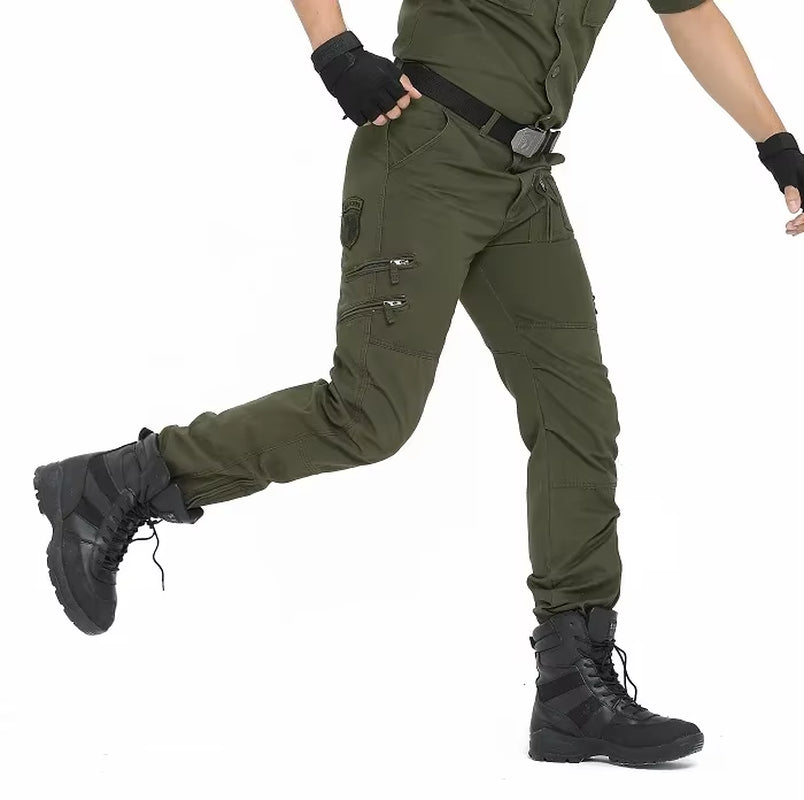 2024 Men'S Cargo Pant Cotton Pants Khaki Men Military Camo Green Gray Work Many Pocket Cotton Camouflage Black Tactical Trousers
