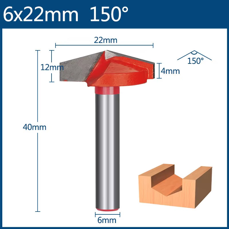 6Mm Router Bit V Shape Groove Milling Cutter Carbide Engraving Bit Woodworking Cutter