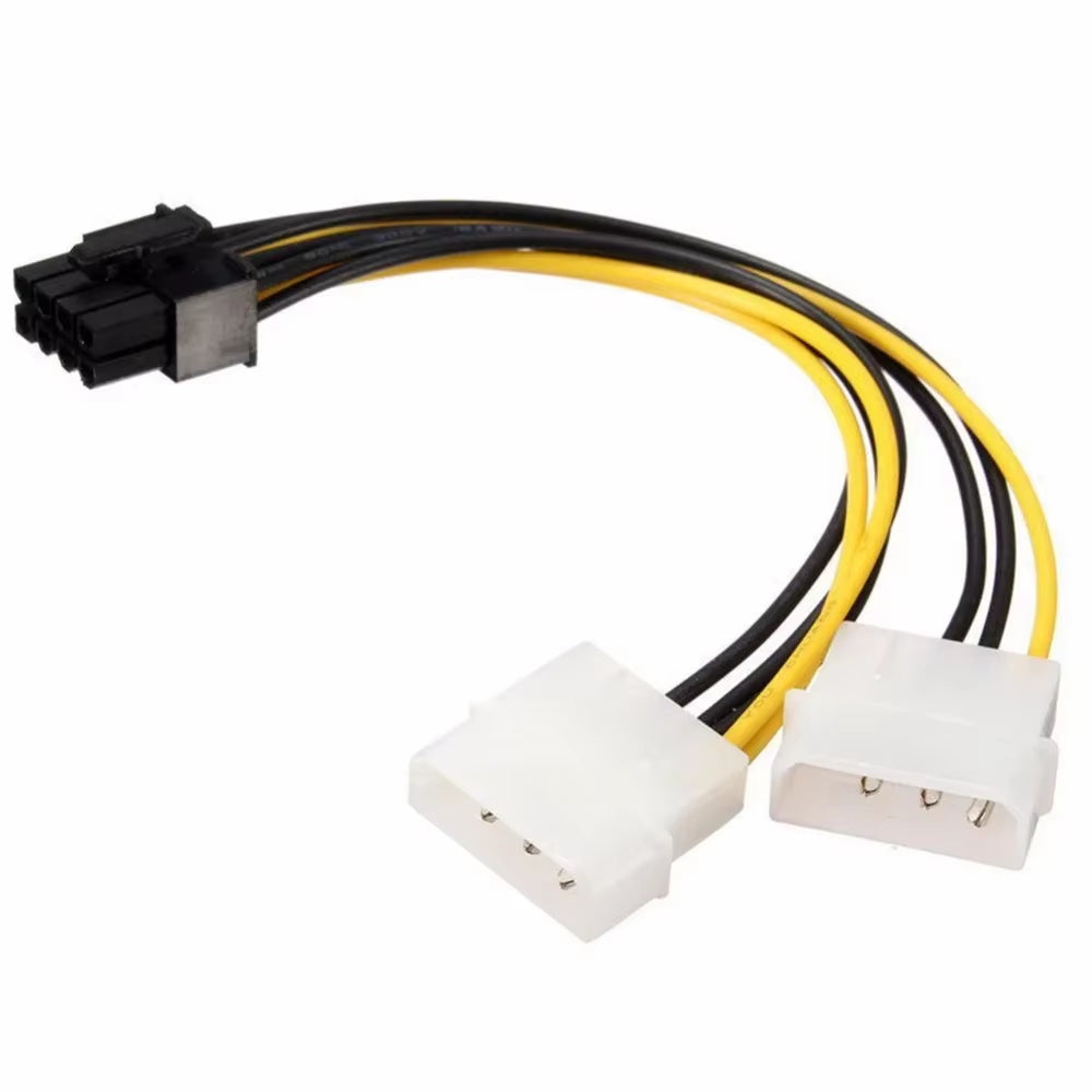 18Cm 8Pin to Dual 4Pin Video Card Power Cord Y Shape 8 Pin PCI Express to Dual 4 Pin Molex Graphics Card Power Cable Adapter