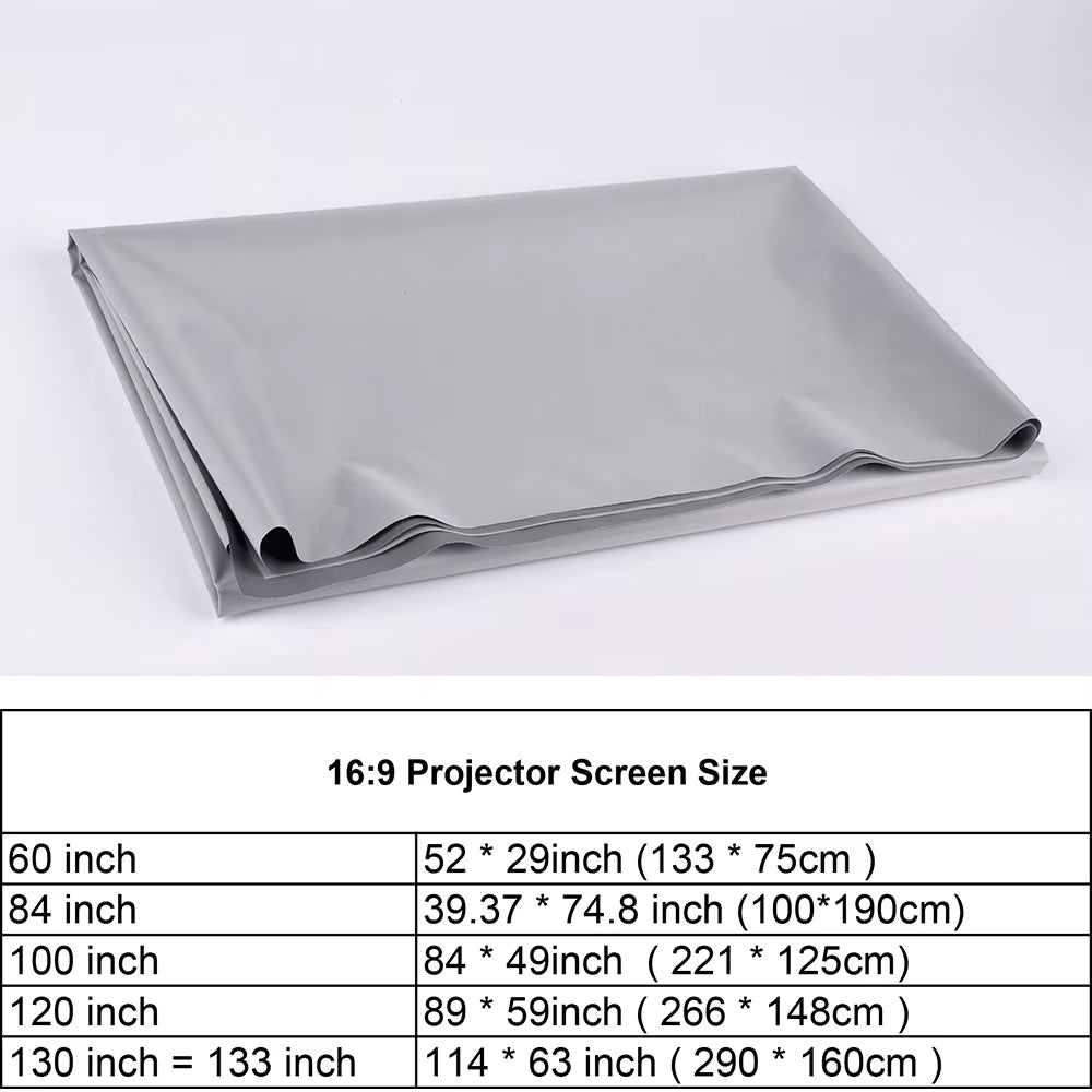 High Brightness Reflective Projector Screen 60 100 130 Inch 16:9 Fabric Cloth Projection Screen for Espon Benq HY300 Home Beamer