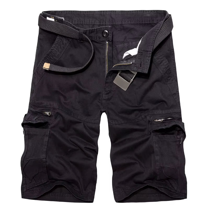 Mens Military Cargo Shorts Summer Army Green Cotton Shorts Men Loose Multi-Pocket Shorts Homme Casual Bermuda Trousers 40