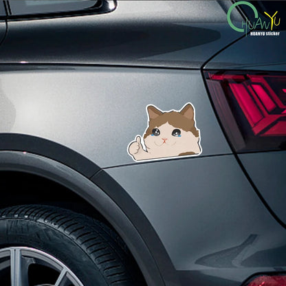 Cartoon Animation Cat Car Personality Reflective Car Stickers Rear Windscreen Cover Scratches Decorative Stickers Accessories