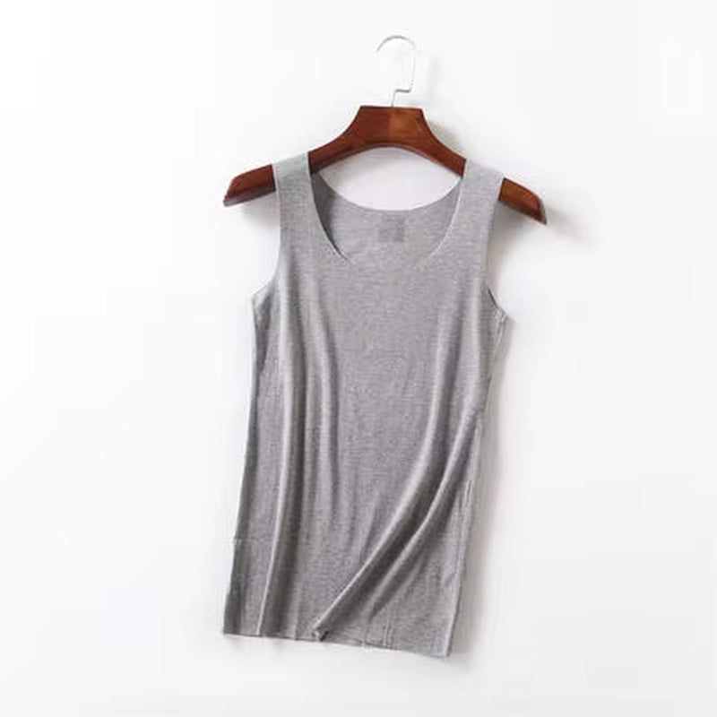 High Quality 2022Summer Solid Seamless Women Tank Tops Soft Modal Vest Sleeveless T Shirt Female White Tanks No-Trace TOPS