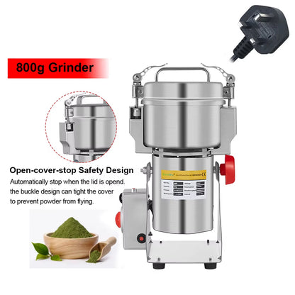 800G 700G Grains Spices Herbals Cereals Coffee Dry Food Grinder Mill Grinding Machine Gristmill Flour Powder Crusher