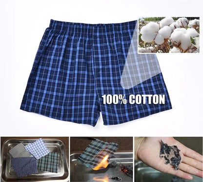 4 Pcs/Lot Men Plaid Underpants Boxers 100% Cotton Shorts Underwear Male High Quality Loose Comfortable Sleep Bottoms Panties
