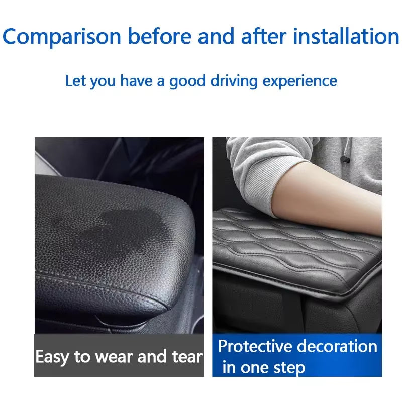 Car Central Armrest Leather Pad Auto Center Console Arm Rest Non-Slip Cover Mats Waterproof Protector Car Interior Accessories
