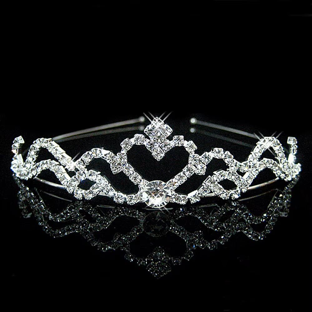 Princess Crystal Tiaras and Crowns Headband Kid Girls Love Bridal Prom Crown Wedding Party Accessiories Hair Jewelry
