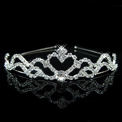 Princess Crystal Tiaras and Crowns Headband Kid Girls Love Bridal Prom Crown Wedding Party Accessiories Hair Jewelry