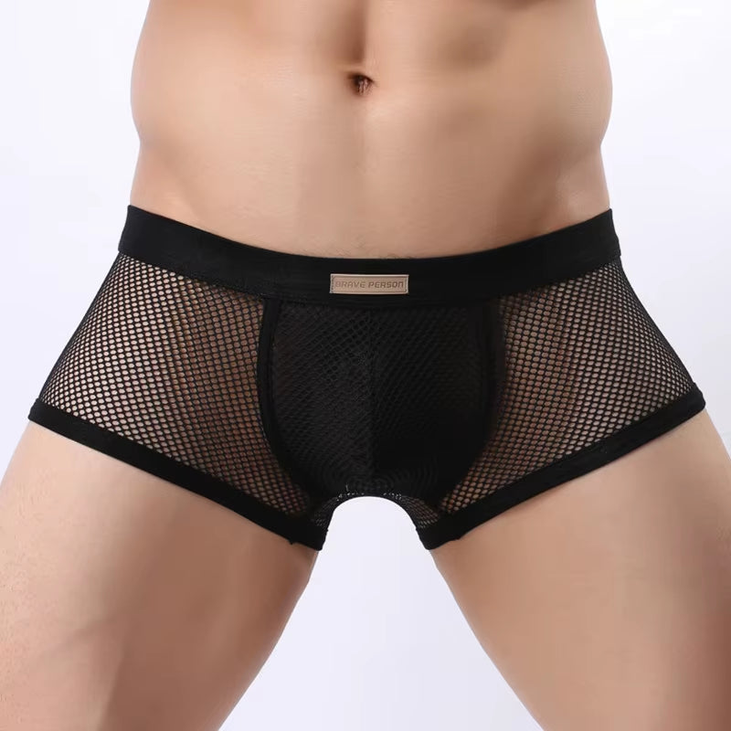 Underwear Men'S Boxers Breathable Mesh Hollow Boxer Shorts Sexy Underwear Panties Transparent Men Boxers B1150