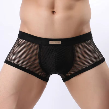 Underwear Men'S Boxers Breathable Mesh Hollow Boxer Shorts Sexy Underwear Panties Transparent Men Boxers B1150