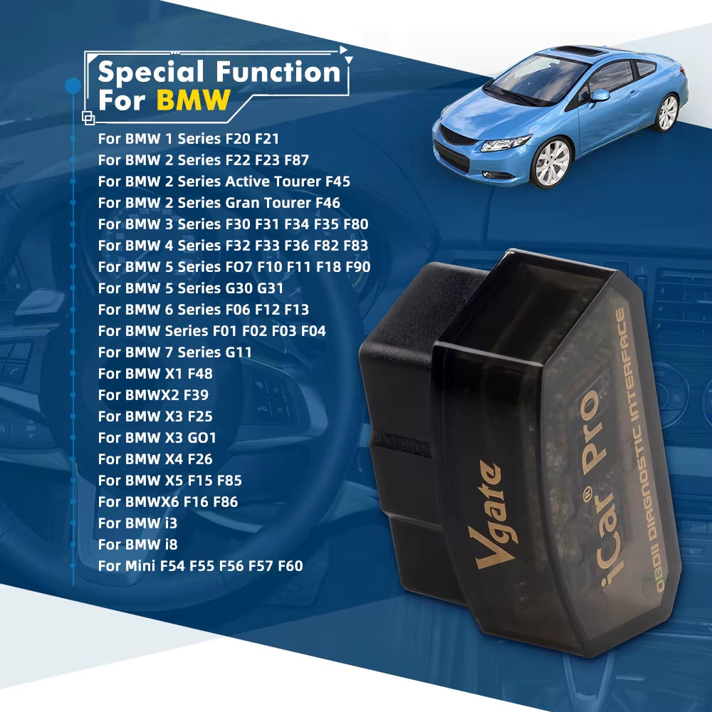Vlinker MC V2.2 Icar Pro Bluetooth 4.0 WIFI OBD2 Scanner for Android IOS Auto Code Reader OBDII Tool PK V1.5 ELM327