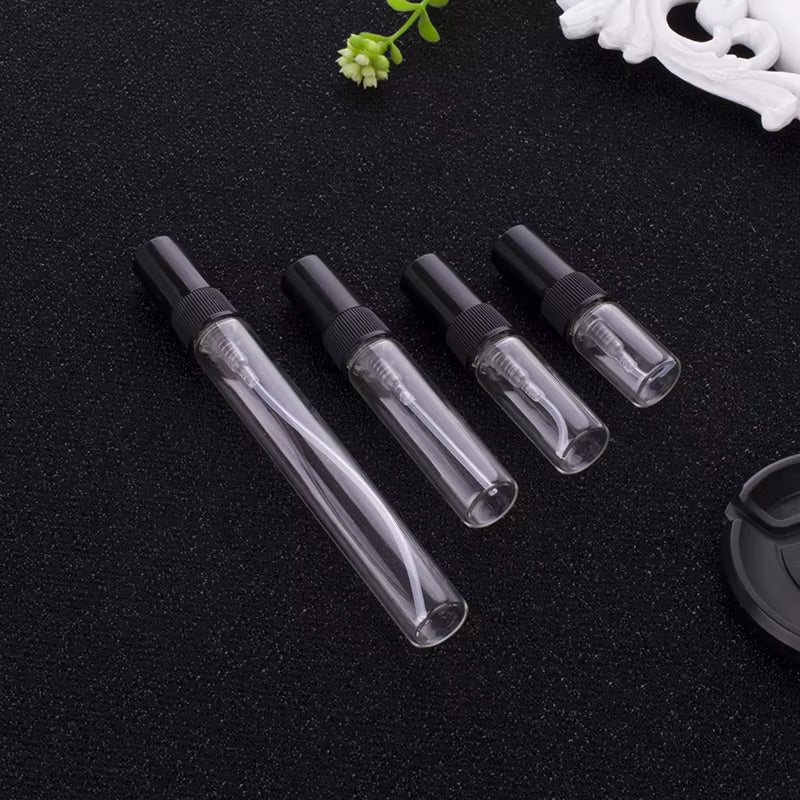 5Pcs/Pack 2ML 3ML 5ML 10ML Clear Mini Perfume Glass Bottle Empty Cosmetics Bottle Sample Test Tube Thin Glass Vials Amber