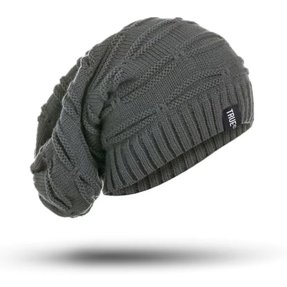 New True Letter Winter Hat Long Size Knitted Cap High Quality Casual Beanies for Men & Women Solid Bonnet Cap