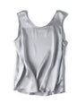 . Women Basic Cozy Tanks, 100%Real Silk, O Neck Sleeveless Chic T Shirt, 2025 Solid Summer Vests, White, Pink, Beige