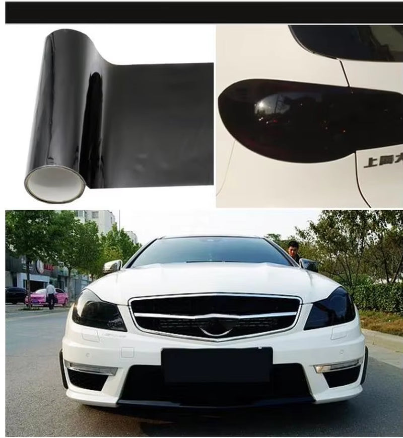 PVC Car Headlight Lamp Film Fog Lamp Sticker Car Headlight Tailing Moulding Foil Self-Adhesive Car Accessories