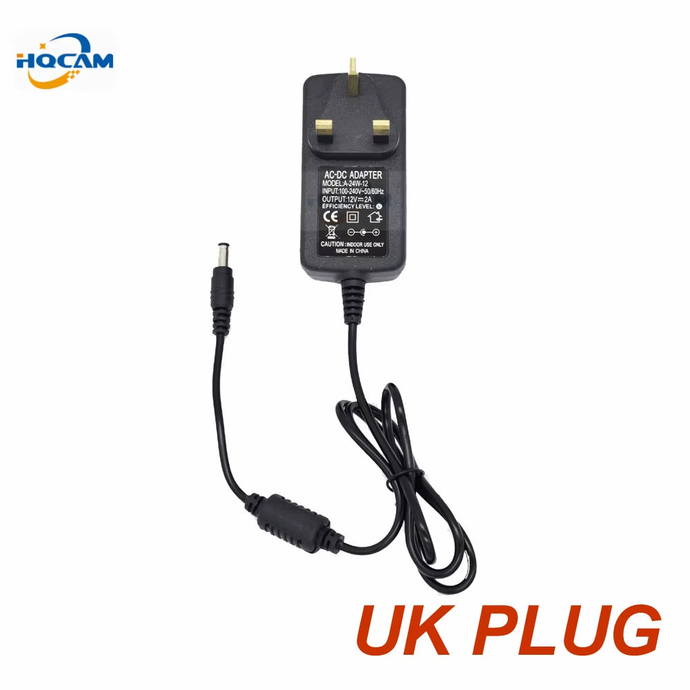 Qualified AC 110-240V to DC 12V 2A Power Supply Adapter for CCTV,EU/US/UK/AU Plug