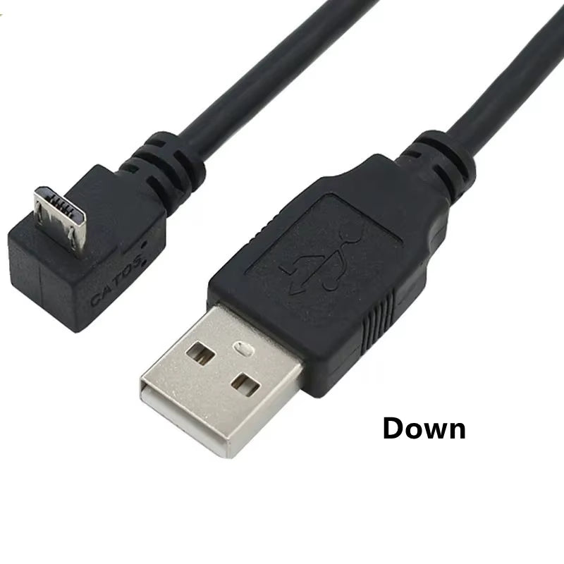 Up & down & Left & Right Angled 90 Degree USB Micro USB Male to USB Male Data Charge Connector Cable 25Cm 50Cm for Tablet 5Ft 1M