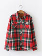 Velvet Thick Warm Women'S Plaid Shirt Female Long Sleeve Tops M-5XL Winter Fleece Casual Check Blouse Autumn Clothes T77710A