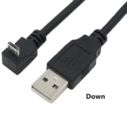 Up & down & Left & Right Angled 90 Degree USB Micro USB Male to USB Male Data Charge Connector Cable 25Cm 50Cm for Tablet 5Ft 1M